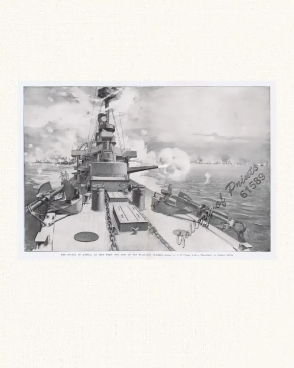 The Battle of Manila, as seen from the bow of the flag-ship “Olympia.”