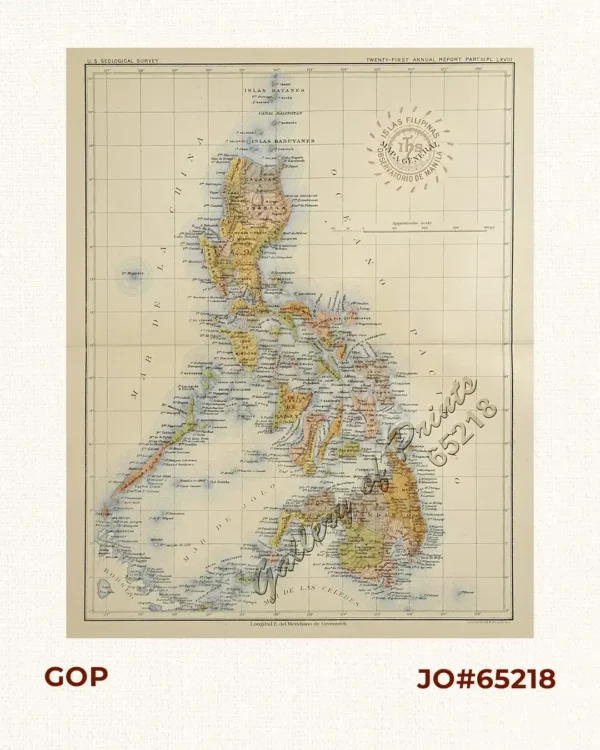 Islas Filipinas – Mapa General Observatorio de Manila