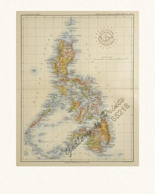 Islas Filipinas – Mapa General Observatorio de Manila