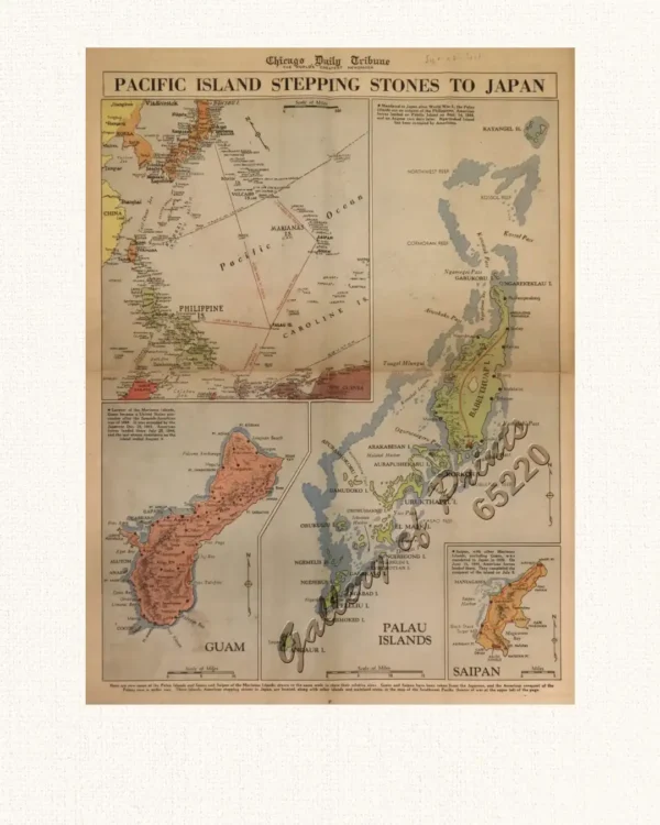 Chicago Daily Tribune broadsheet Thursday, Sept. 28, 1944 Pacific Island Stepping Stones to Japan [verso ads & articles]