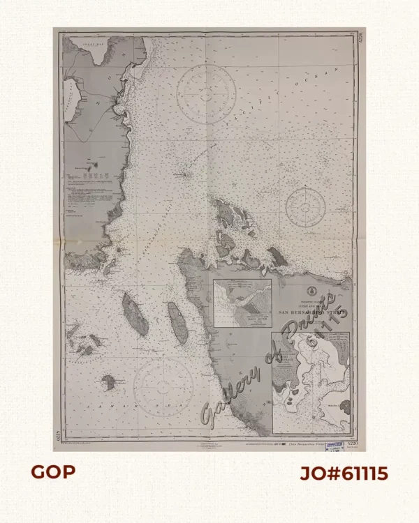 Philippine Islands Luzon and Samar San Bernardino Strait [insets:] 1) Philippine Islands Northwest Coast of Samar Mauo River 2) Philippine Islands North Coast of Samar Biri Anchorage