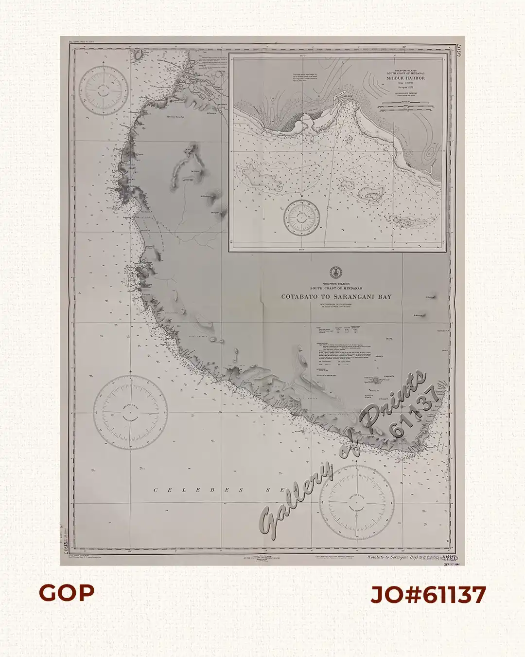 Philippine Islands South Coast of Mindanao Cotabato to Sarangani Bay inset: Milbuk Harbor